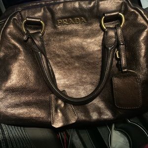 Bronze Prada bowling style purse
